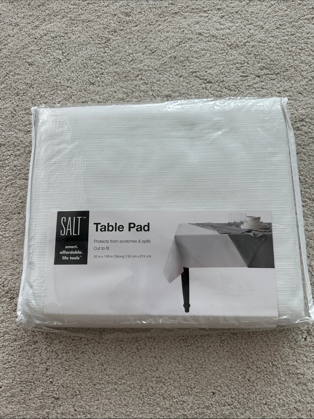 White Table Pad Protector - Cushioned Tabletop Liner